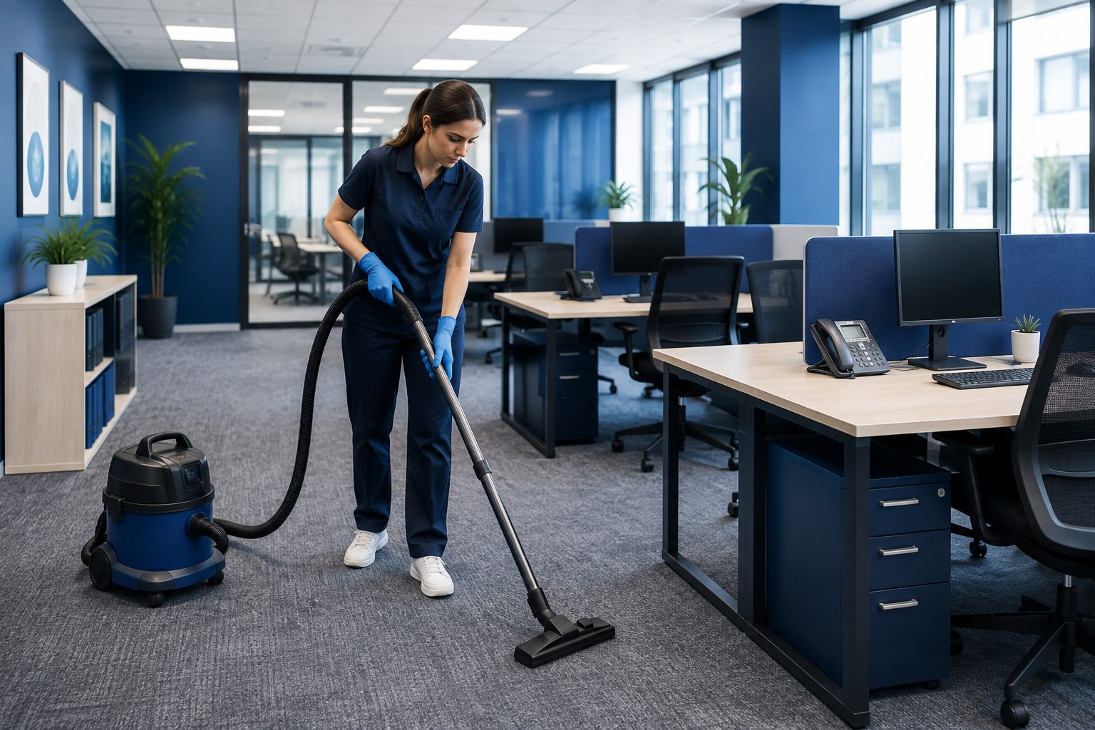 Aspiration des sols dans des bureaux